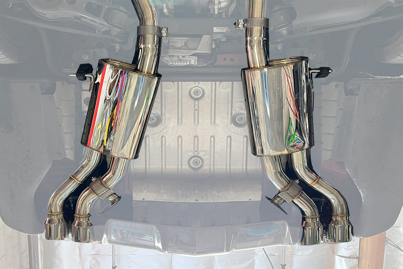 2016+ Cadillac CTS-V V3 Sedan | NPP Valved Axle Back Quad Tips Exhaust